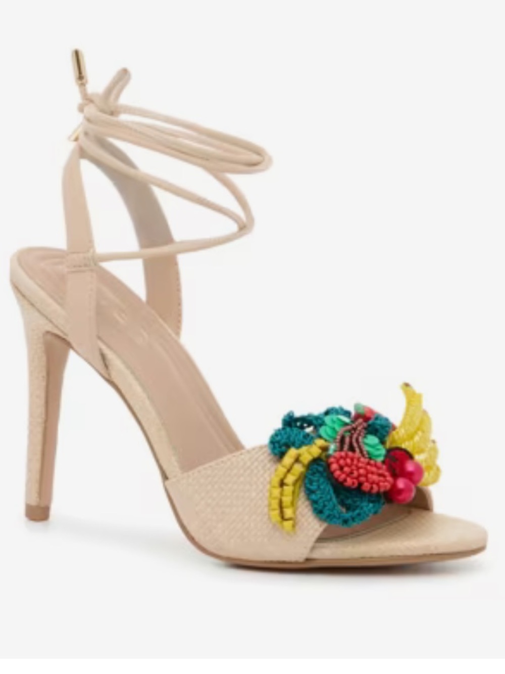 BCBGeneration Embellished Fruit Journe Nude Lace-Up Sandal - Picture 2 of 7